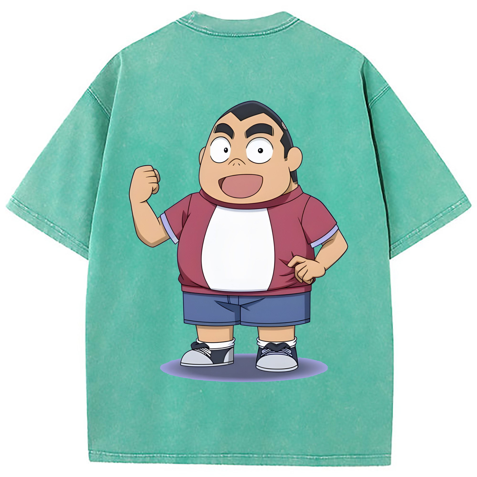 （画像用） 名探偵コナン 小嶋 元太 こじま げんた Detective Conan Kojima Genta 綿100% ヴィンテージ風 半袖Tシャツ（背面プリント）